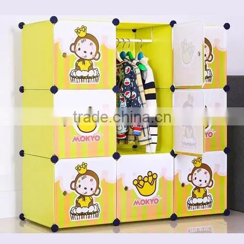 Plastic Storage Cabinet Kids Bedroom Furniture, Kids Plastic Wardrobe Storage Cabinet photo-3