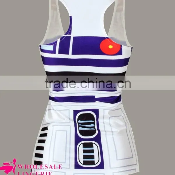 2015 New Design Ladies Tank Tops With Moive Printed photo-5