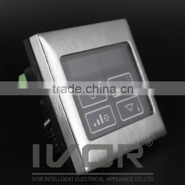 Good Quality IVOR Central Air-Conditioner Thermostat Digital AC Thermostat Switch SK-AC2000T Bright Gold Metal Frame photo-2