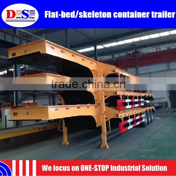 2 20ft/40ft Flat-bed or Skeleton Tri-axle Container Semi Trailer photo-3