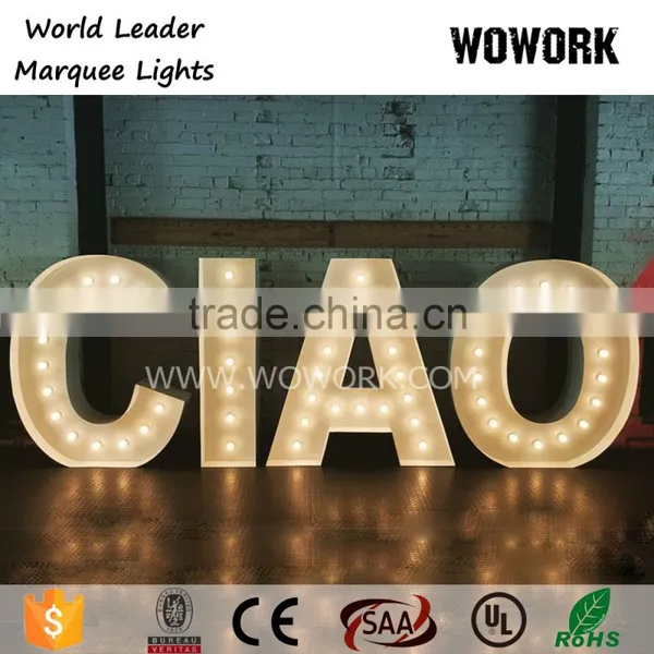 Waterproof Shopfront Logo Retro Bulb Metal Letters Sign Decorative Advertising Backdrop Lamp photo-5