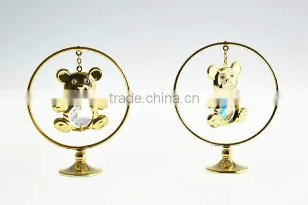 Latest Lovely Gold Plated Crystals Bear for Baby Gift Ideas photo-2