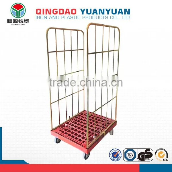 Metal 2 Sided Roll Logistics Pallet Cage Container Warehouse Storage Cart Metal Trolley With Wheels photo-2