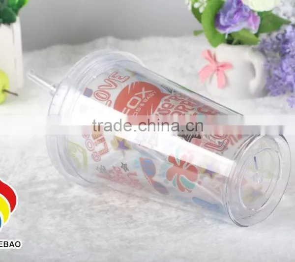16oz Plastic Coffee Tumbler With Straw photo-6