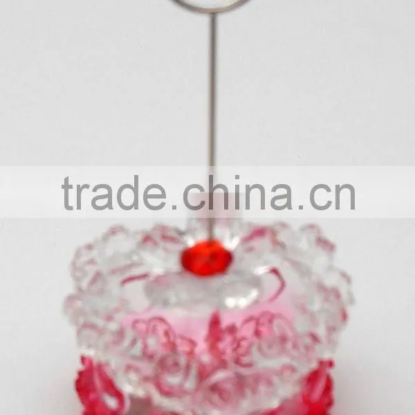 New Design Acrylic LED Lighting Heart Gift Box Card Holders for Desk Decor photo-3