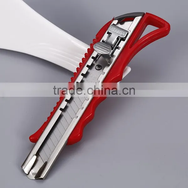 High Quality Box Cutter Carbon Steel Tool Knife PP Sliding Knives With Button photo-2