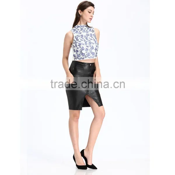 Domin Factory Ladies Fashion Sleeveless Embroider Crop Top photo-5