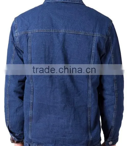 Button Front Stone Washed 10.5OZ Cotton Denim Jacket Jeans Denim Pants photo-2