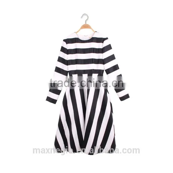 New Sexy Black White Stripes Chevron Print Strapless Evening Dress Fancy Maxi Dress Bodycon Dresses For Summer photo-4
