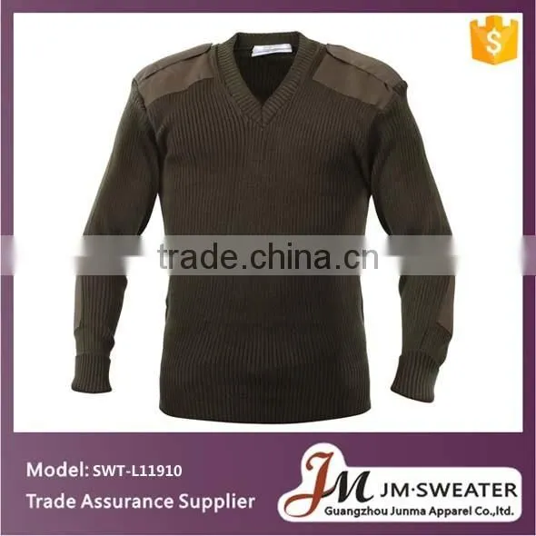 Navy Blue Crewneck Police Armed Forces Mens Military Sweater photo-2