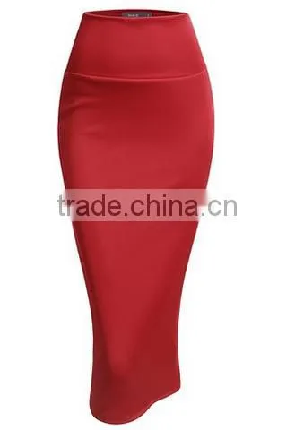 Fashion Lightweight Stretchy Fabric Elastic Waist Band Pencil Skirt for Woman photo-4