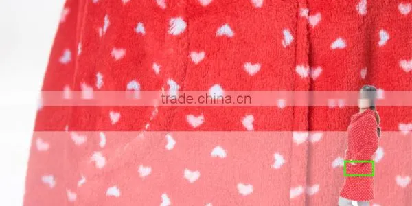 Heart Printing Hooded Zipper Unlined Upper Garment photo-6