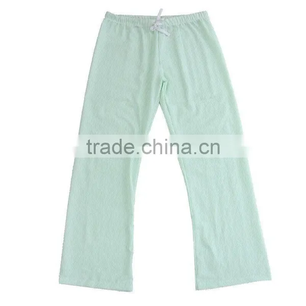 Adjustable Satin Drawstring Monogrammed Seersucker Pants photo-4