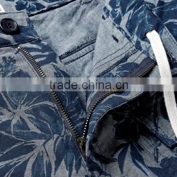 High Quality Whole Through Floral Prints One Button Closured Chino Shorts for Men photo-6
