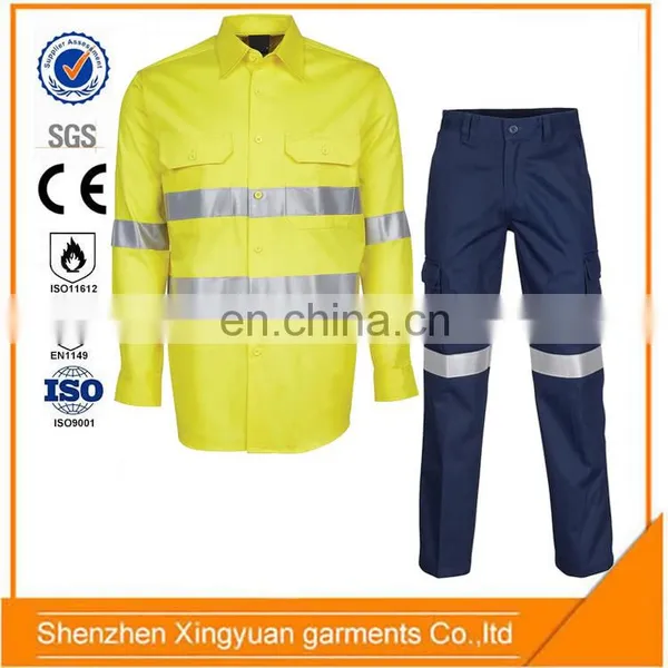European Standard High Quality ISO EN471 Flame Resistant Safety Workwear Shirt and Pants photo-5