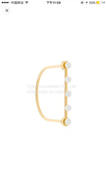 Fashion Jewelry 925 Sterling Silver 24k Yellow Gold T Bar Bangle photo-2