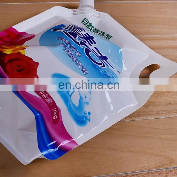 Manufacture Customized Reusable Laundry Washing Liquid Packaging Spout Pouch Bag With Top Handle photo-3