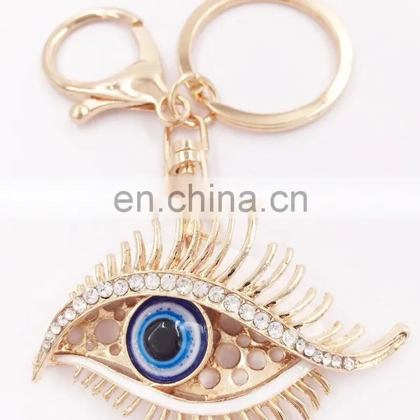 Hot Sale Personalized Metal Crystal Evil Eye Key Ring Car Keychain Pendant Key Chain photo-2