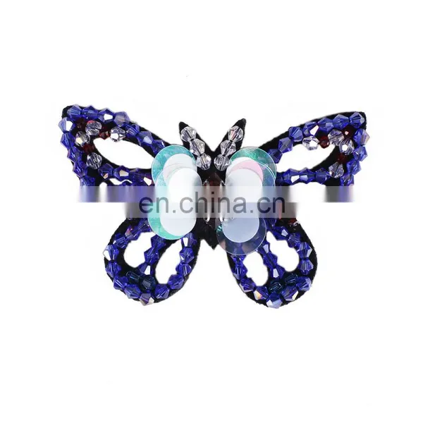 Hot Sale Green Blue Beading Sequins Butterfly Applique for Bag Dress photo-2