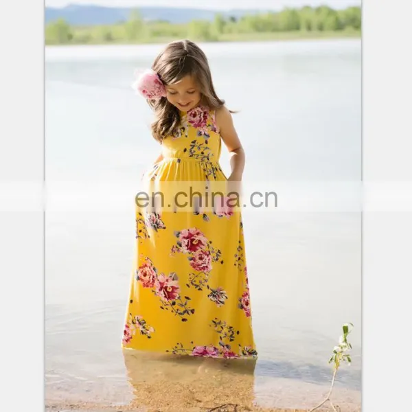 2019 Summer Mother and Child Dress The Parent-child Attire Floral Print Sleeveless Long Dress (this Link for WOMAN) photo-6