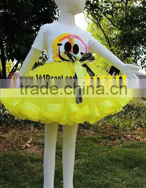Yellow Satin Ribbon Tutu Rainbow Tutu Skirt