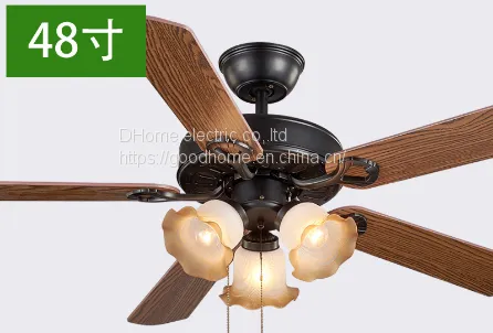 Retro Five Leaf Strong Wind Bedroom Lamp/Ceiling Fan Lamp/woodiness（Wechat:13510231336） photo-3