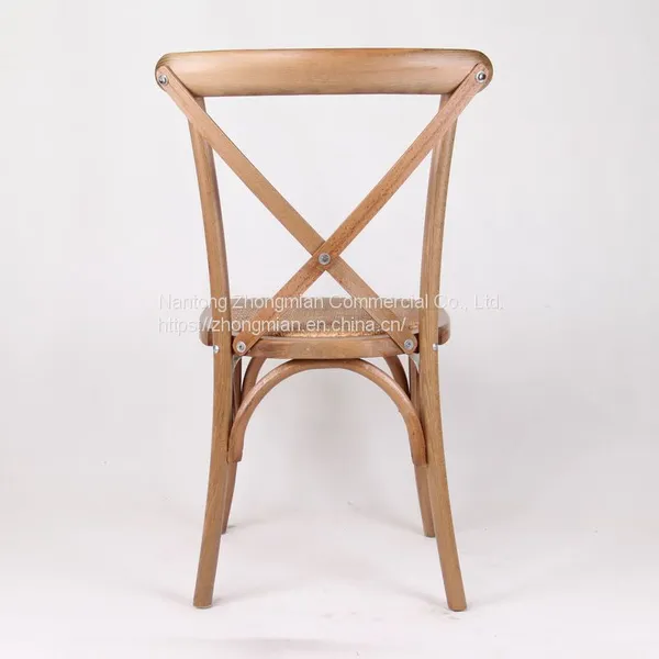 Crossback Chair Beech Wood Material Stackable With Cushion Seat With Rattan Surface EN12520 Standard photo-2