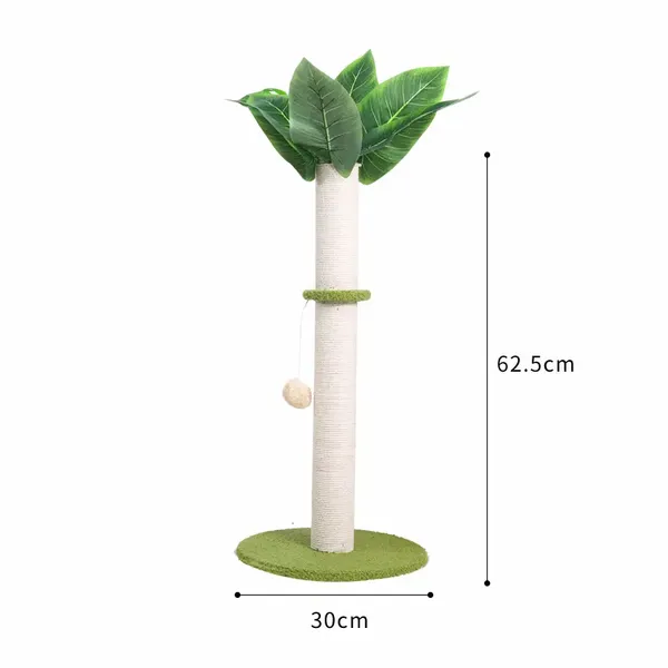 Meow Love Coco Palm Cat Tree Grab After White Sword Hemp Rope With Leaf Cat Toy Round Standing Four Seasons photo-2