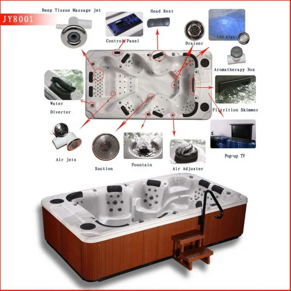 OEM Deluxe Large 8 Person Outdoor Spa In-ground Whirlpool Spa Tub photo-4