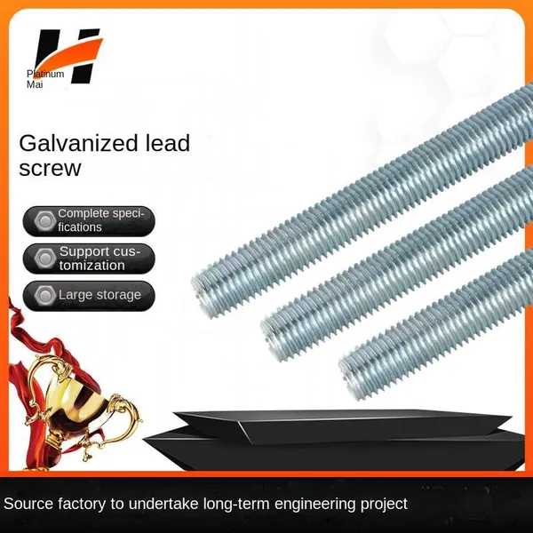 high-strength threaded rods, carbon steel full-thread studs, hot-dip galvanized lead screws