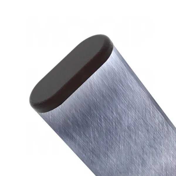 Flat Sided Oval Black Capped Ribbed Insert Blanking End Caps Tube Bung Rubber Oval Hole Plugs photo-2