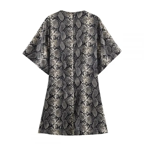 2025 New Fashionable Elegant Women's Animal Print Mini Dress photo-3