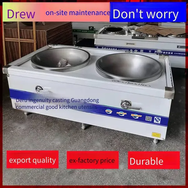 Commercial Concave Induction Cooker, High-power Double-head Electric Stir-frying Stove, Large Pot Stove for Canteen Kitchens photo-3