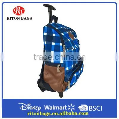 Durable Canvas Trolley Backpack With Full Linings & Single Handle and Skating Wheels for Teens photo-2