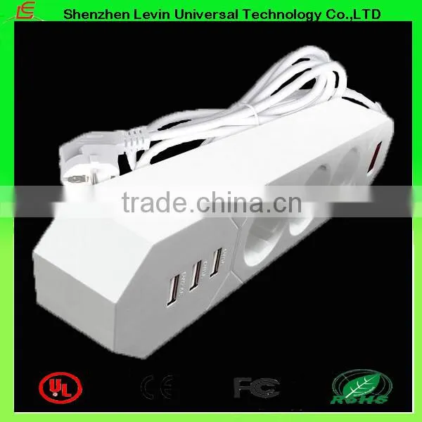 Manufacturer CE Cheap Power Plug 6Gang 4 Port USB Platooninsert Extention Socket photo-6