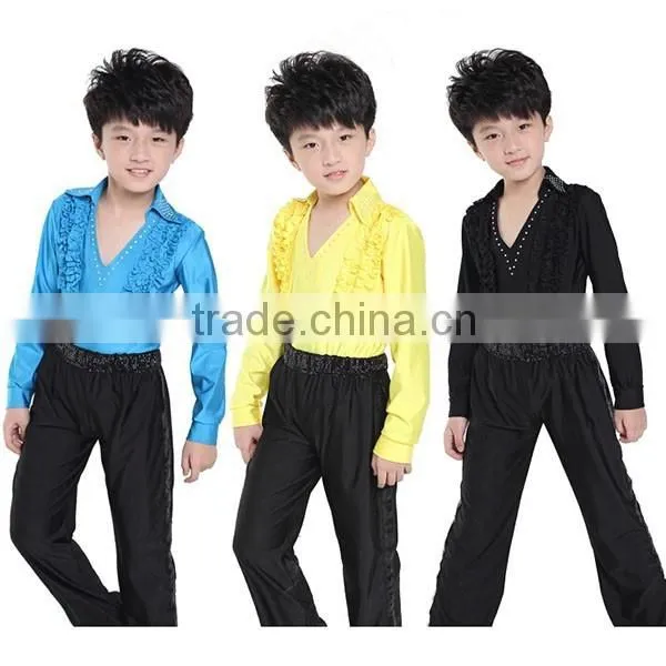 Promotion Fashion Long Sleeve and Pants Children Ballroom Dance Practice Costume for Boys Latin Jazz Dance Wear photo-2
