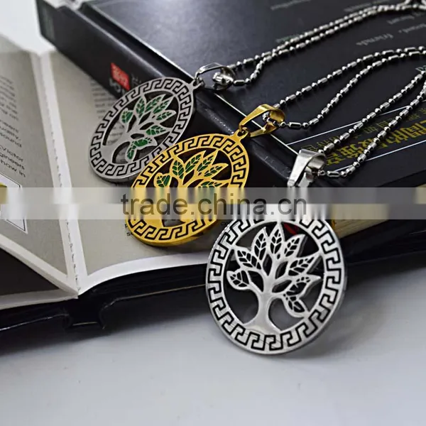 Vacuum Plating Silver Rose Gold Round Shape Wholesale Fashion Jewelry Tree of Life Pendant photo-4