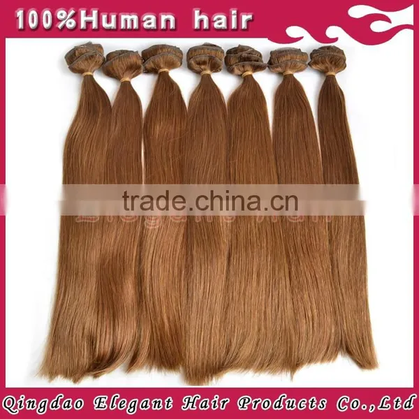 Hot Sale Color #4 Chestnut Brown Double Drawn Human Hair Clip in Extensions