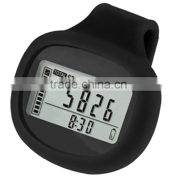 Small Size 3D Silent Pedometer With Silicone Jacket Clip or Lanyard Walking Pedometer photo-2