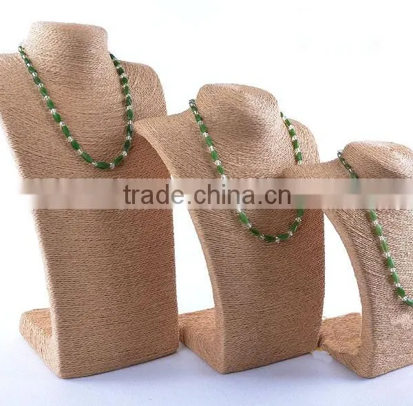 New Design Bohemia Style Hemp Rope Jewelry Display Bust for Necklace Pendant S1274 photo-2