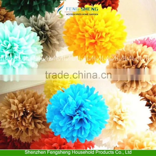 10X Tissue Paper Pompoms Flowers Ball Wedding Table BabyShower