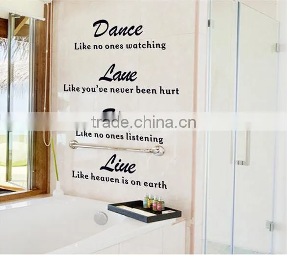 2016 ColorfulHall 100x150cm Handcraft Dancing Like no One is Watching Wall Decals Life Motto Dance Love Removable Wall Sticker photo-3