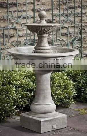 Outdoor Cast Stone Finish Fiberglass 2 Tier Water Fountain