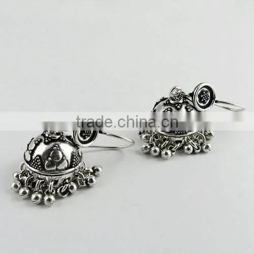 Dazzling Rava Work Jhumka ! Oxidized 925 Sterling Silver Earring, Online Silver Jewelry, Silver Jewelry Wholesaler photo-3