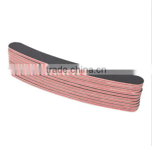 Gift 10 Double Sided 180/100 Grit Boomerang/Banana Curved Nail Files Emery Board photo-2