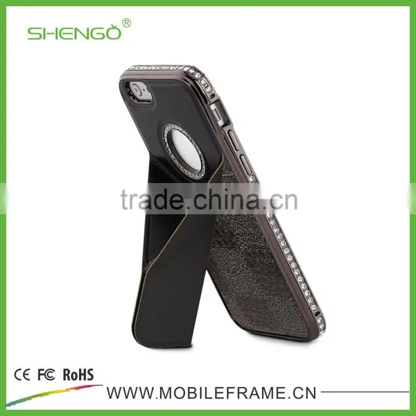 PU Leather and Diamond Metal Stands Function Phone Cases for IPhone 6 photo-5