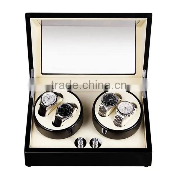 Custom High End 4 Slot Volta Personalized Glossy Wood Watch Winder Box photo-2