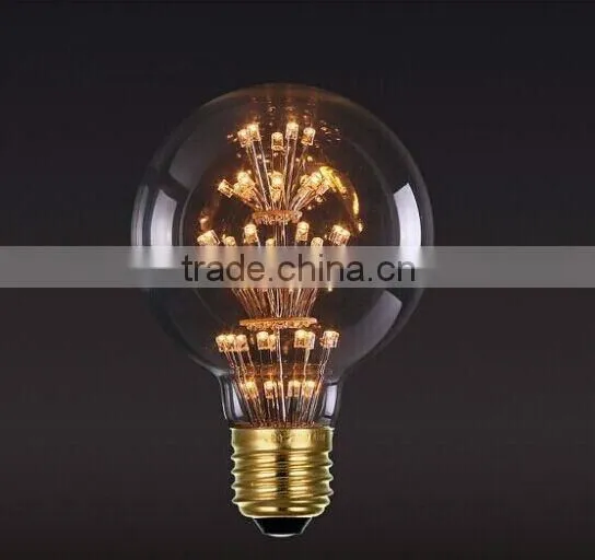 Warm White G80 3W 2W Edison Style Bulb Led Start Lamp Decortion Lighting E27 230V UK With ce Rohs ul photo-2