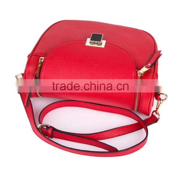 Chinese Red Women Bag Fashion Women Messenger Bags, Leather Shoulder Strap Bag High Quality Leather Crossbody Bag photo-4