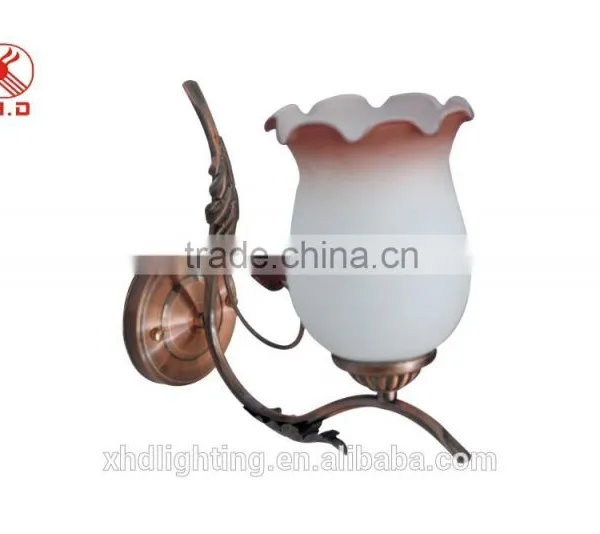Retro Chandelier Pendant Light With Ivory Flower Glass Lamp Shade in Coozen Factory photo-4